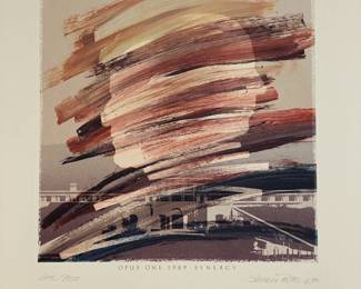 Lot #82 - GG - Susan Pate Signed Lithograph Profile of Robert Mondavi Opus One Wine Synergy LE https://denveronlineauctions.com/auction-details?id=1329957