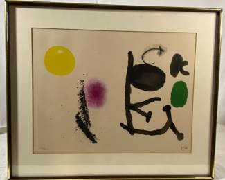 Lot #4 Joan Miro (1893-1983) "Violet et jaune" 1961 - 256/300 Stone Signed Number lithograph in color print. Maeght Editeur. https://denveronlineauctions.com/auction-details?id=1329879