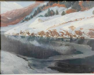 Lot #84 - AT - Hans Ritter Von Peterson (Germany, 1850-1914) "Schneeschmelze" (Melting Snow scene) Original Oil on Canvas https://denveronlineauctions.com/auction-details?id=1329959