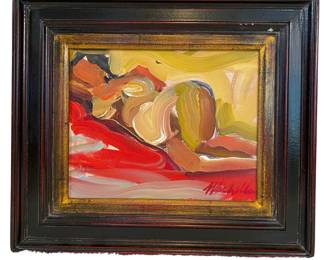 Lot #18 Michelle Torrez (1956) "Lost Afternoon" Hand signed in Paint Original Oil on Canvas Board 12.5in x 14.5 https://denveronlineauctions.com/auction-details?id=1329893
