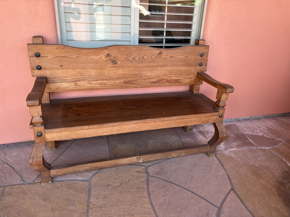 Solid wood handcrafted bench