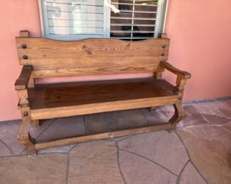 Solid wood handcrafted bench