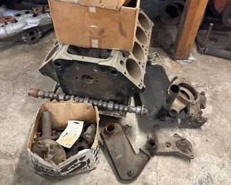 1510  V8 Engine Block with Parts 