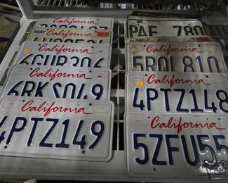 2608  9 Pairs of License Plates, 8 California 