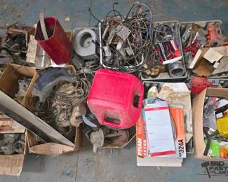 2518  Filters, Piston Heads, Gas Can, Chain Binders, Misc Car Parts 