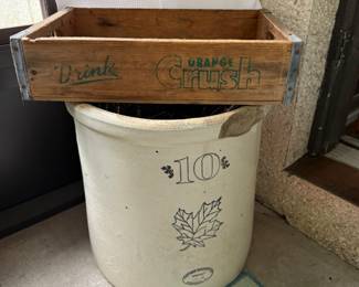 Crock, orange crush crate