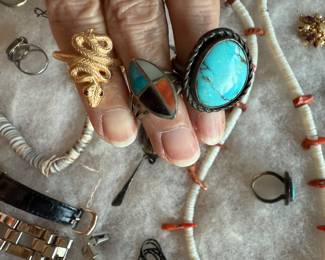 Turquoise, sterling, etc
