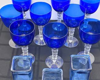 Nine Blue Wine 3 Candleholders