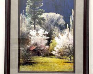 Red Roof In Spring Painting By Curt Walters