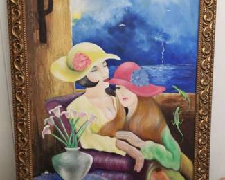 Deco Era 1920s Style Original Painting