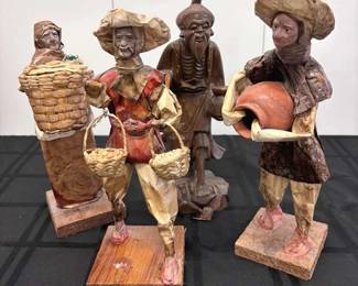 Handmade Vintage PapierMache Wood Figurines