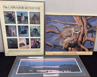 Vintage Labrador, Gary Kolter Owl Lake Mountain Scene