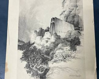 Chapel of the Holy Cross Sedona Lithograph by Bernard Bradley