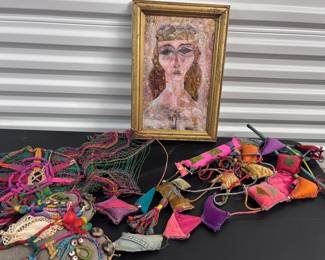 Lori Hornell Womens Portrait, 1970s Fabric Wall Art