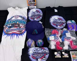 2001 Diamondbacks World Series Shirts, Hat, Pins, Etc