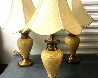 Enamel Finished Over Brass Lamps,