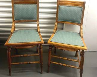 Antique Eastlake Upholstered and Wood Chairs