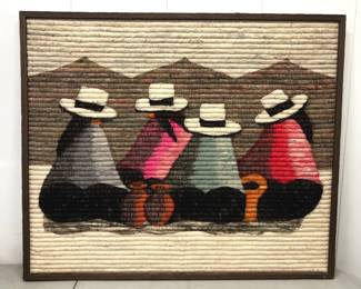 Vintage Wool Framed Weaving
