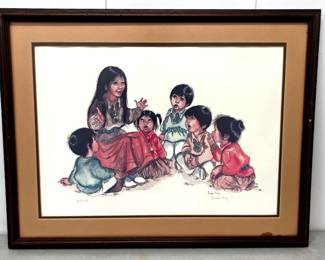Linda Avey Native American Lithograph Signed