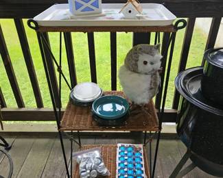 Metal & Wicker Shelving Unit 