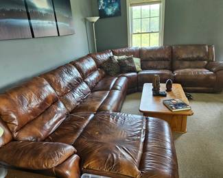 Brown Leather Sectional Sofa 