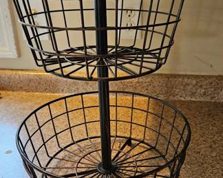 Two Tier Black Wire Baskets 