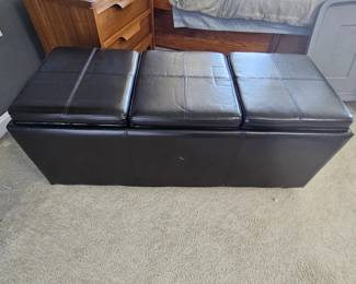 Leather Storage Ottoman 