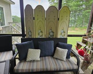 Floral Room Divider & Outdoor Patio Furniture 