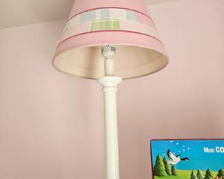 White Lamp with Pink Shade 
