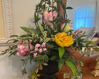 Faux flower arrangements