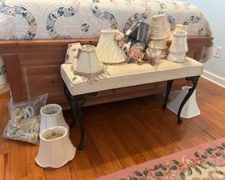 Bench and lampshades