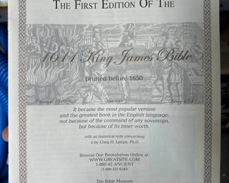 COA - Original Leaf from the First Edition of the 1611 King James Bible
