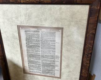 Original Leaf from the First Edition of the 1611 King James Bible - Framed