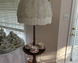 Ornate floor lamp and table, all in one!