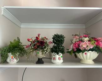 Faux flower arrangements