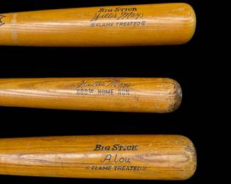 Vintage Adirondack Bats Willie Mays and Alou,    Yankees Sovereign Bat 