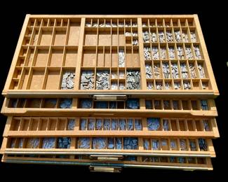 Vintage Lot Letterpress Lead Type Print Letters Numbers Hamilton Drawers