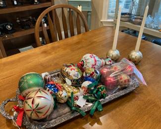 Waterford ornaments and candleholders (table/chair not available)