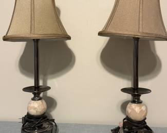 Set of lamps either silk shades