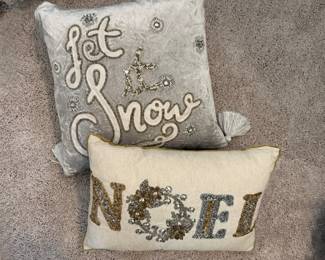Winter accent pillows with beading