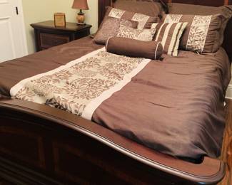 queen bed with head and footboard