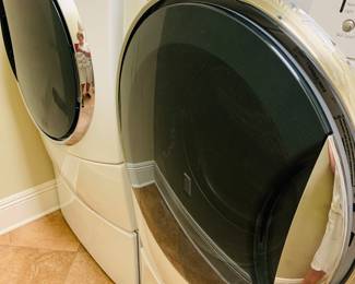 pair of front loading Kenmore Elite washer and dryer that