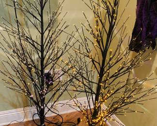 2 fiber optic Halloween trees