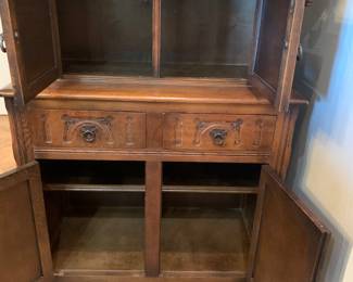19th c oak cupboard --compact and perfect for a bar