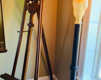 Carved 6 ft tall art easel