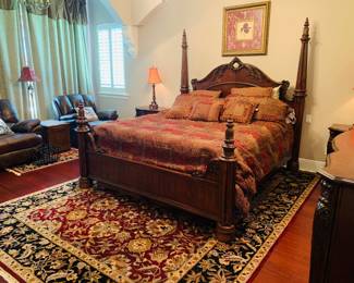four poster king bed with pillow top Serta mattresses