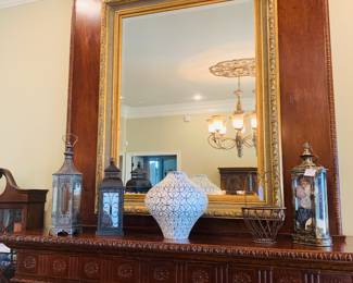 gorgeous large gilded framed mirror