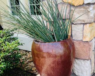 3 ft tall glazed pots--pair
