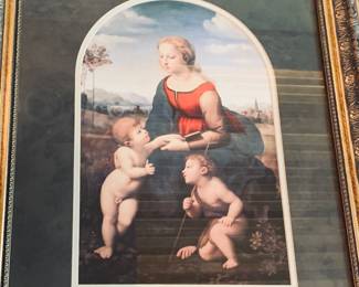 a beautiful reproduction of Raphael's Madonna and Child with the Infant St John
