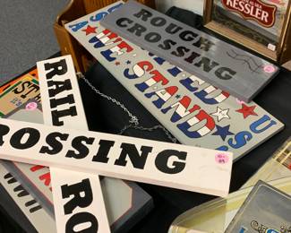 Hand Painted Train theme wall decor 